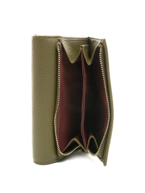 DORA Cartera peque&ntilde;a de piel texturizada loden - Carteras Mujer