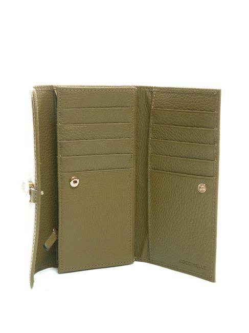 DORA Cartera de piel de grano medio loden - Carteras Mujer