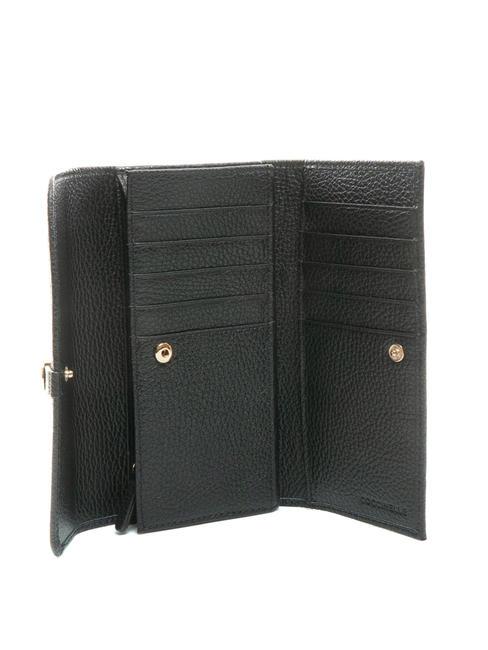 DORA Cartera de piel de grano medio negro - Carteras Mujer