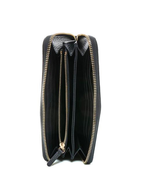 DORA Cartera grande de piel con cremallera DARKBLUE - Carteras Mujer