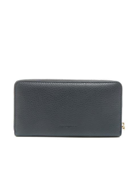 DORA Cartera grande de piel con cremallera DARKBLUE - Carteras Mujer