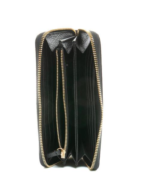 DORA Cartera grande de piel con cremallera negro - Carteras Mujer