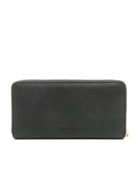 DORA Cartera grande de piel con cremallera negro - Carteras Mujer