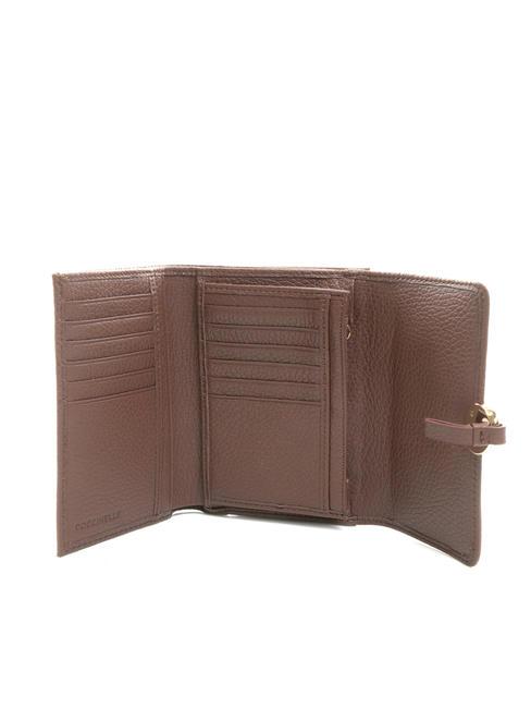 DOT Cartera peque&ntilde;a de piel texturizada algarroba - Carteras Mujer