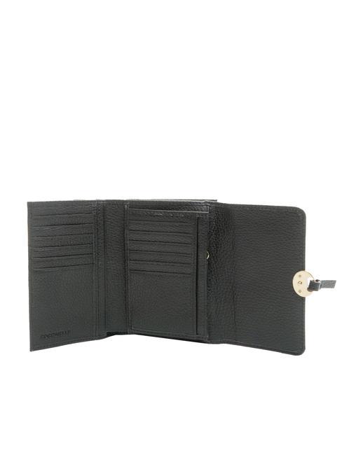 DOT Cartera peque&ntilde;a de piel texturizada negro - Carteras Mujer