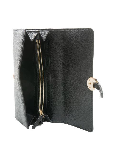 DOT Cartera grande de piel texturizada negro - Carteras Mujer