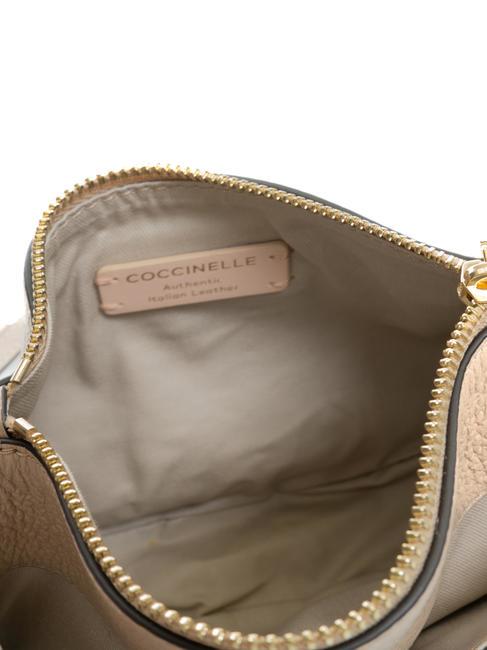 KALI Bolso bandolera de piel con bolsito rosa polvo - Bolsos Mujer