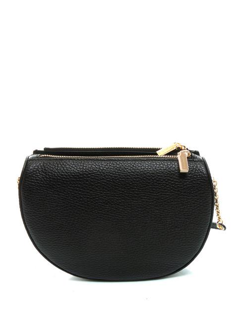 KALI Bolso bandolera de piel con bolsito negro - Bolsos Mujer