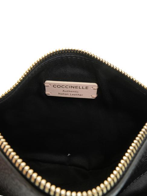 KALI Bolso bandolera de piel con bolsito negro - Bolsos Mujer