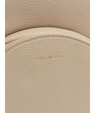 COCCINELLE ALPHA Mochila de piel texturizada rosa polvo - Bolsos Mujer - 3