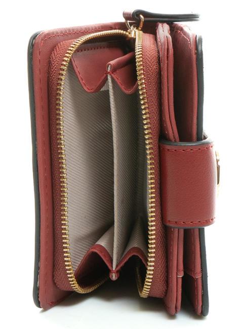 T OVAL Cartera peque&ntilde;a con cremallera alrededor rojo fuego - Carteras Mujer