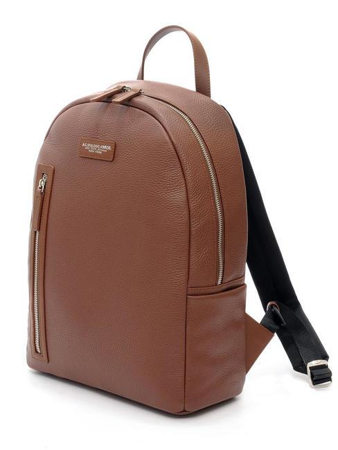 TOURIST Mochila para PC de 15", en cuero Marr&oacute;n - Mochilas para port&aacute;til