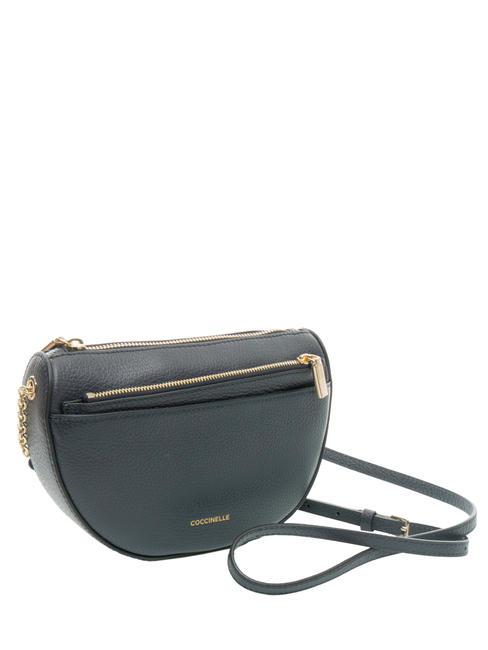 KALI Bolso bandolera de piel con bolsito DARKBLUE - Bolsos Mujer