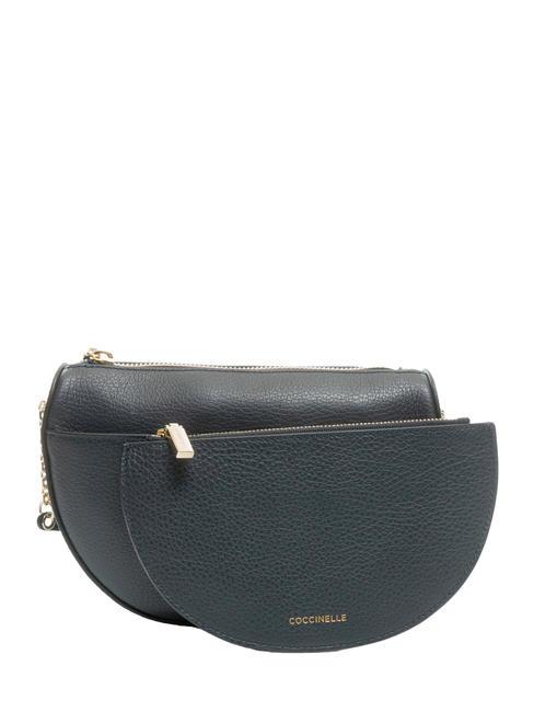 KALI Bolso bandolera de piel con bolsito DARKBLUE - Bolsos Mujer
