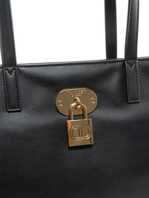 T LOCK Bolsa de hombro negro - Bolsos Mujer