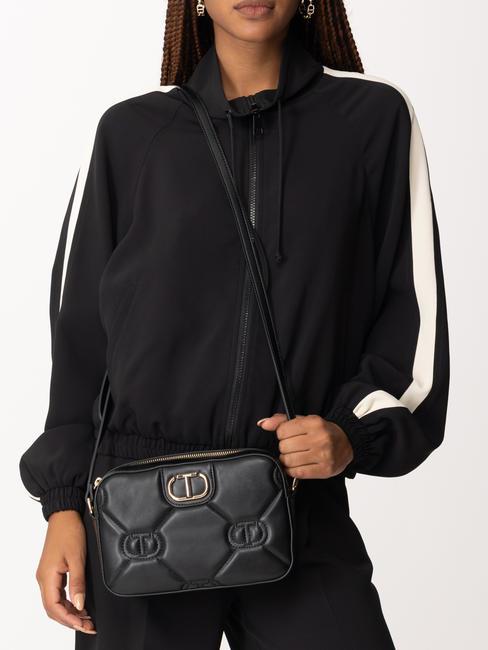 LOGO MATELASSE Bolso bandolera peque&ntilde;o negro - Bolsos Mujer