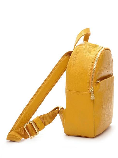 TIFFANY Mochila peque&ntilde;a de piel mostaza - Bolsos Mujer