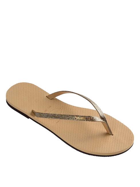 YOU GLITTER Chancletas dorado - Zapatos Mujer