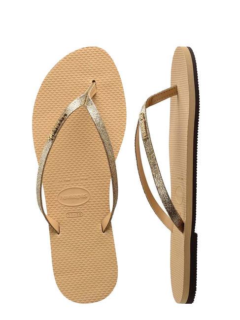 YOU GLITTER Chancletas dorado - Zapatos Mujer