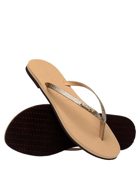 YOU GLITTER Chancletas dorado - Zapatos Mujer