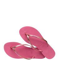 HAVAIANAS YOU GLITTER Chancletas rosa de terciopelo - Zapatos Mujer - 3