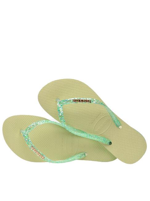 SLIM GLITTER FLOURISH Chanclas de goma jardín verde - Zapatos Mujer