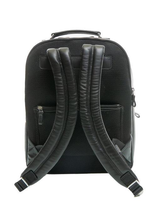 ICONIC NEW YORK Mochila de cuero para port&aacute;til de 15'' negro - Mochilas para port&aacute;til