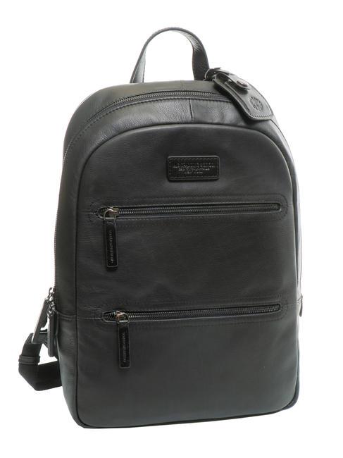 TECH Mochila grande de piel negro - Mochilas para port&aacute;til