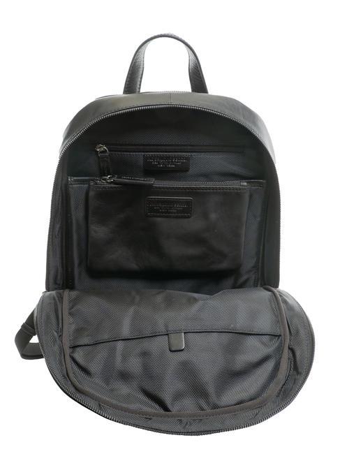 TECH Mochila grande de piel negro - Mochilas para port&aacute;til
