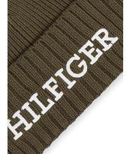 TOMMY HILFIGER MONOTYPE BEANIE Gorro de algod&oacute;n y lana ejercito verde - Sombreros - 3