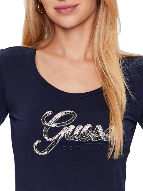 SCRIPT camiseta con lentejuelas azul ennegrecido - camiseta