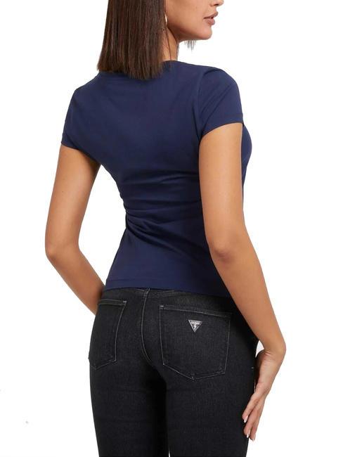 SCRIPT Camiseta con escritura brillante azul ennegrecido - camiseta