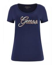 GUESS SCRIPT Camiseta con escritura brillante azul ennegrecido - camiseta - 3