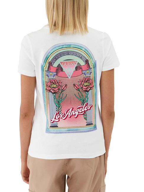 LOS ANGELES Camiseta con estampado en la espalda flores blancas - camiseta