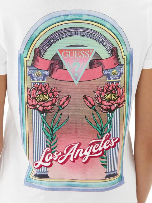 LOS ANGELES Camiseta con estampado en la espalda flores blancas - camiseta