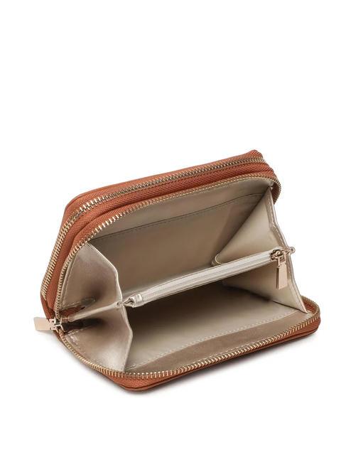 MERIDIAN Cartera con cremallera alrededor COGNAC - Carteras Mujer