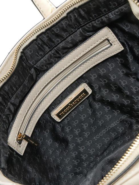 LUCE Bolso tote con bandolera y logo de metal blanquecino - Bolsos Mujer