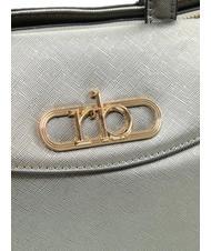 ROCCOBAROCCO LUCE Bolso tote con bandolera y logo de metal gris metalizado - Bolsos Mujer - 3
