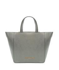 ROCCOBAROCCO LUCE Bolso tote con bandolera y logo de metal gris metalizado - Bolsos Mujer - 4