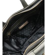 ROCCOBAROCCO LUCE Bolso tote con bandolera y logo de metal gris metalizado - Bolsos Mujer - 5