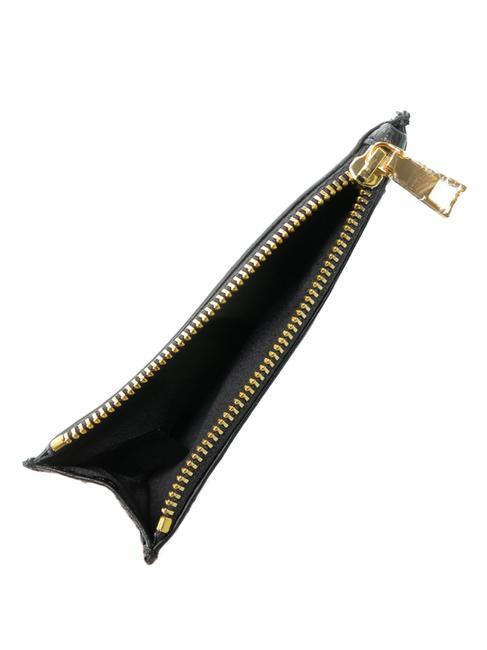 GRAINED Tarjetero plano con cremallera negro - Carteras Mujer