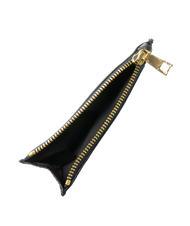 POLLINI GRAINED Tarjetero plano con cremallera negro - Carteras Mujer - 2