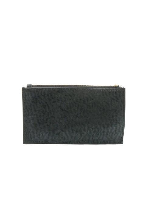 GRAINED Tarjetero plano con cremallera negro - Carteras Mujer