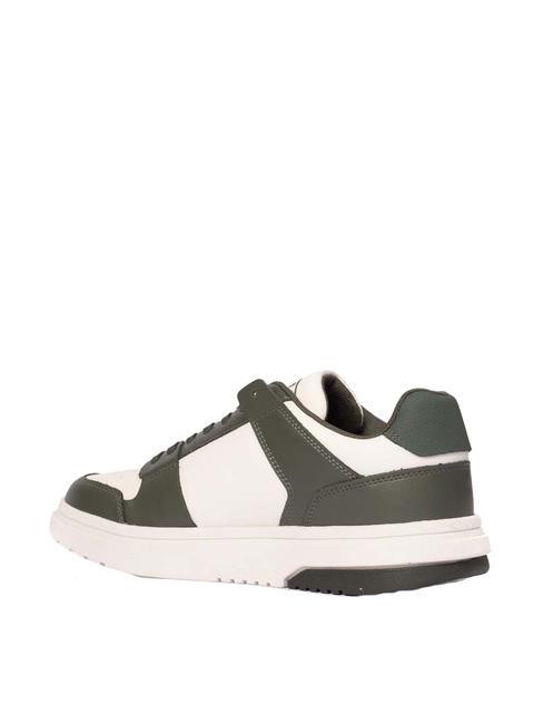 TOMMY JEANS Leather Cupsole Zapatillas de piel verde peltre/crudo - Zapatos Hombre