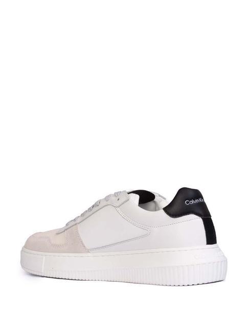 CK JEANS CHUNKY Zapatillas de piel blanco brillante/blanco crema/ostra m - Zapatos Hombre