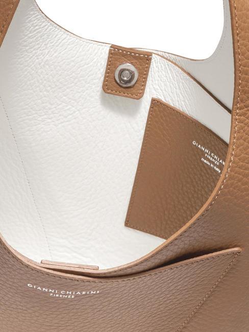 EUFORIA Bolso de piel con bolsita toffee-blanco - Bolsos Mujer