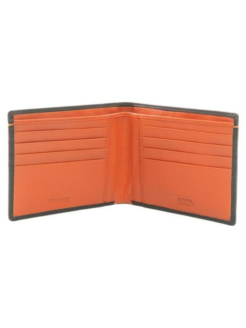 COLOR WALLET Billetera de cuero marrón/naranja - Carteras Hombre