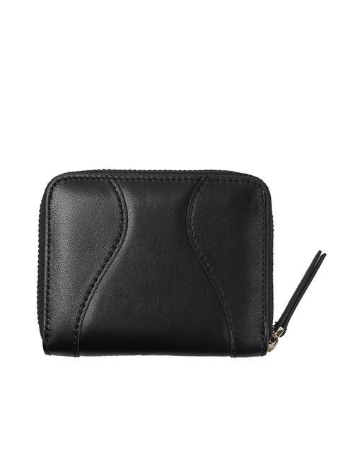 YUMA Cartera peque&ntilde;a de piel con cremallera NEGRO - Carteras Mujer
