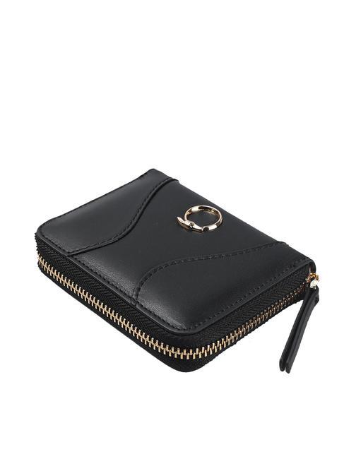 YUMA Cartera peque&ntilde;a de piel con cremallera NEGRO - Carteras Mujer