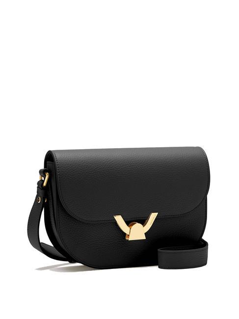 DEW Bolso bandolera de piel martillada negro - Bolsos Mujer